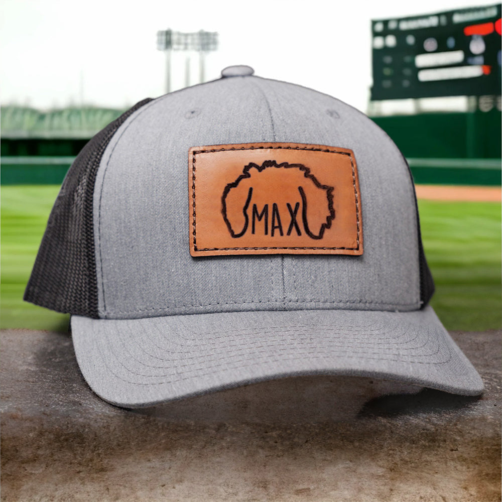 Personalized Dog Ears Leather Patch Trucker Hat with Name Gift for Dog Owner Pet Lovers